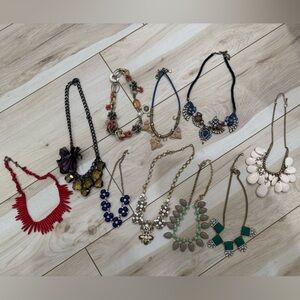 J.Crew Bundle of 19 Statement Necklaces Set Gold Bold Festive